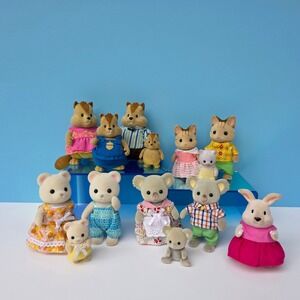 Sylvanian Families Lot Calico Critters Lil Woodzeez Koala Polar Bear Striped Cat